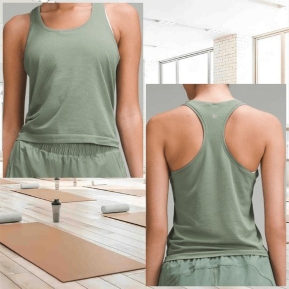 Lululemon Swiftly Tech Racerback Tank Top Race Length Grey Eucalyptus NWT SIZE 2 - Picture 2 of 7
